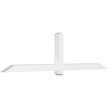Ekena Millwork Eugene Architectural Grade PVC Gable Bracket, 96"W x 24"H x 4"D x 4"F, 6/12 Pitch GBP096X24X0404EUG00